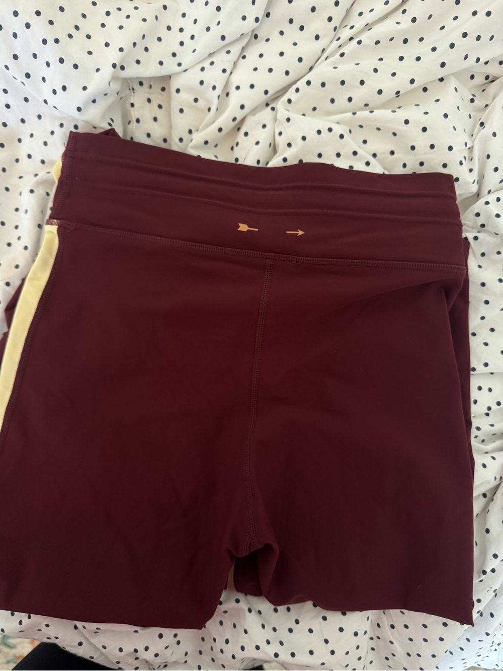 The Upside Burgundy Joggers with Yellow & Tan Side Stripes - Picture 9 of 10